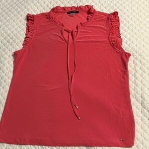 Tommy Hilfiger Coral Sleeveless Ruffle Blouse